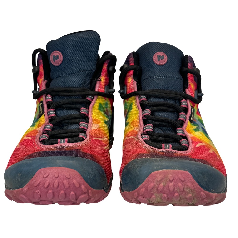 Merrell Rainbow Gore-Tex Hiking Boots Women's 8 Vibram Tie Dye Trail Shoe - Picture 9 of 11